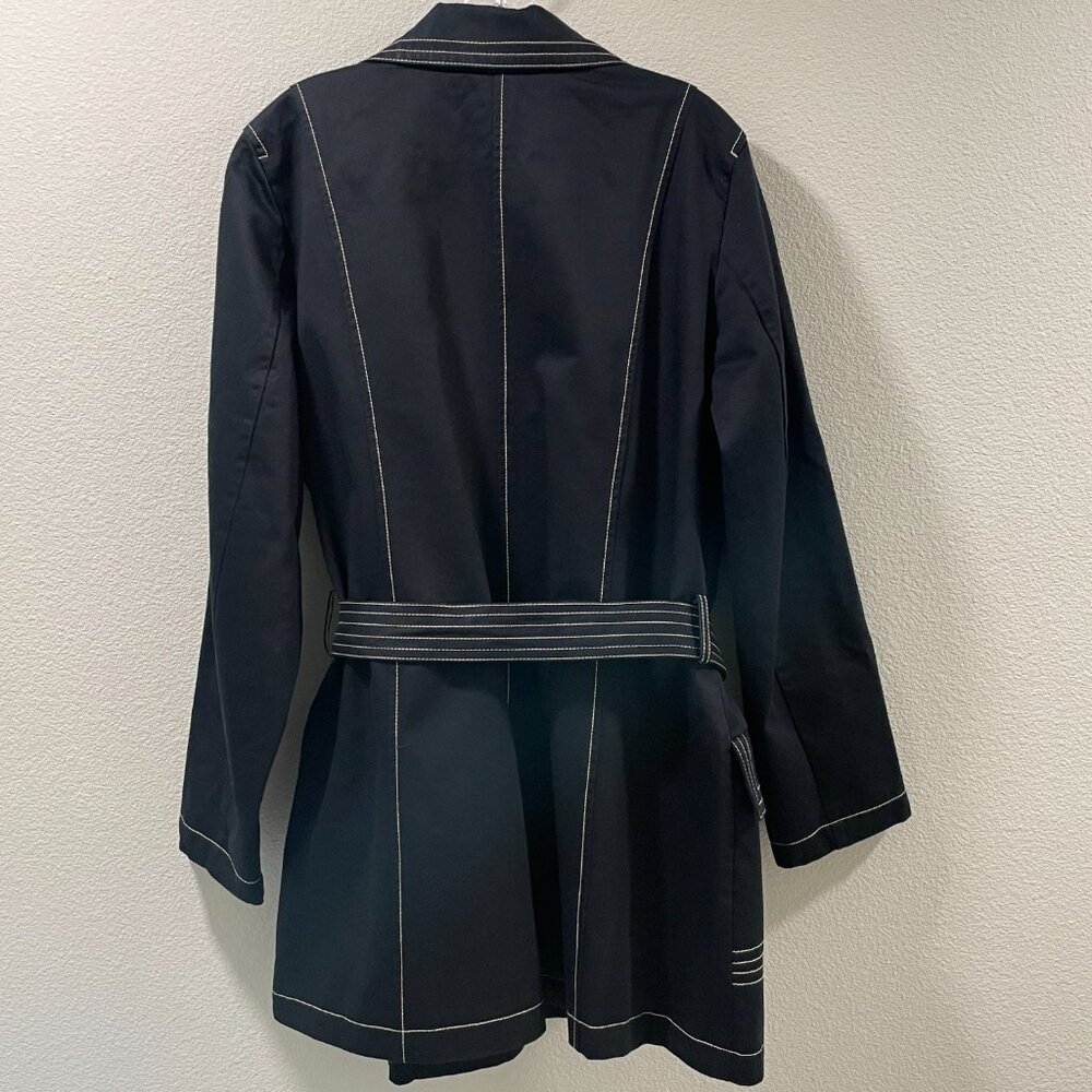 OLD NAVY Vintage (SP06) Trench/Pea Coat Long Sleeve Belted, Black - XXL - Picture 7 of 11